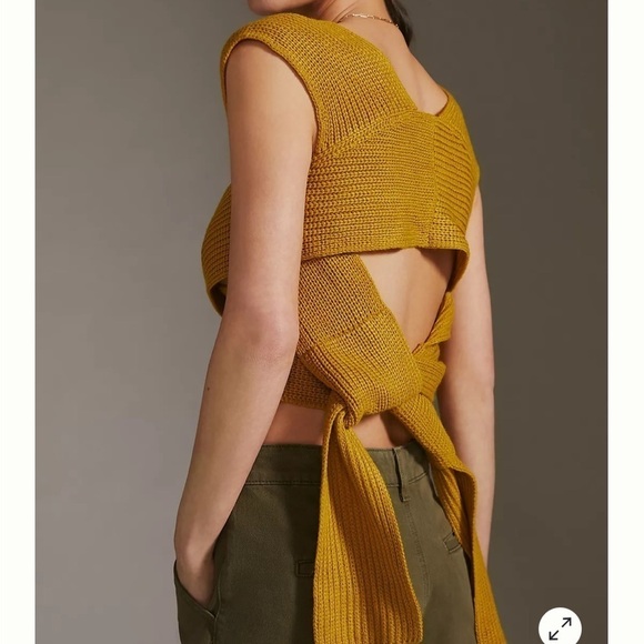 Anthropologie Maeve Multi Way Cross-Tie Wrap Vest Knit Top - Picture 3 of 9